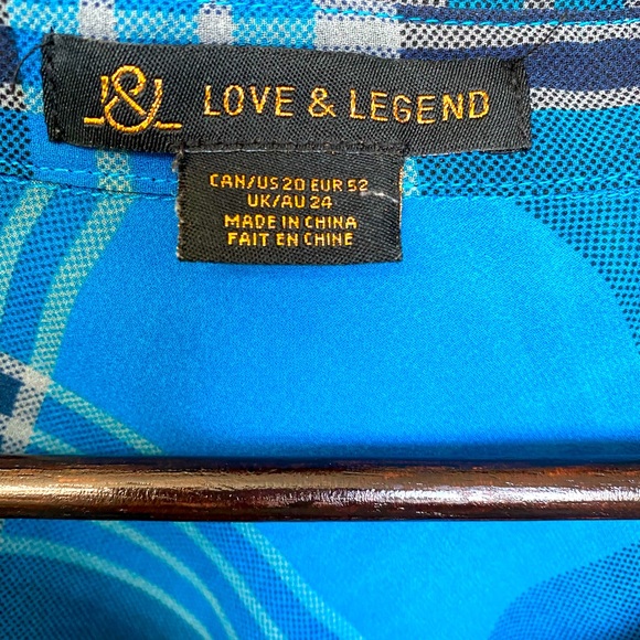 2X Long Blue Tunic Shirt - Picture 4 of 6